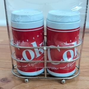 Coca-Cola Red and White Can Salt & Pepper Shakers Coke NIP